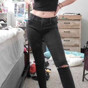Low Rise Black Skinny Jeans